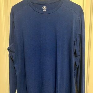 Mens long sleeve blue t-shirt